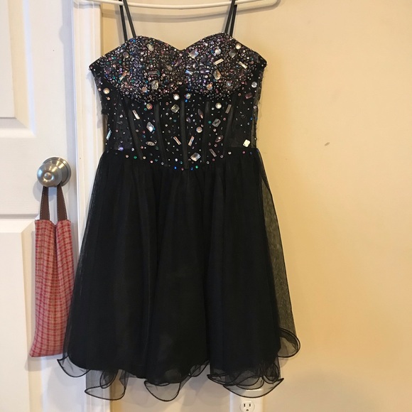 Strapless Black Dance or Cocktail Dress - Picture 1 of 5